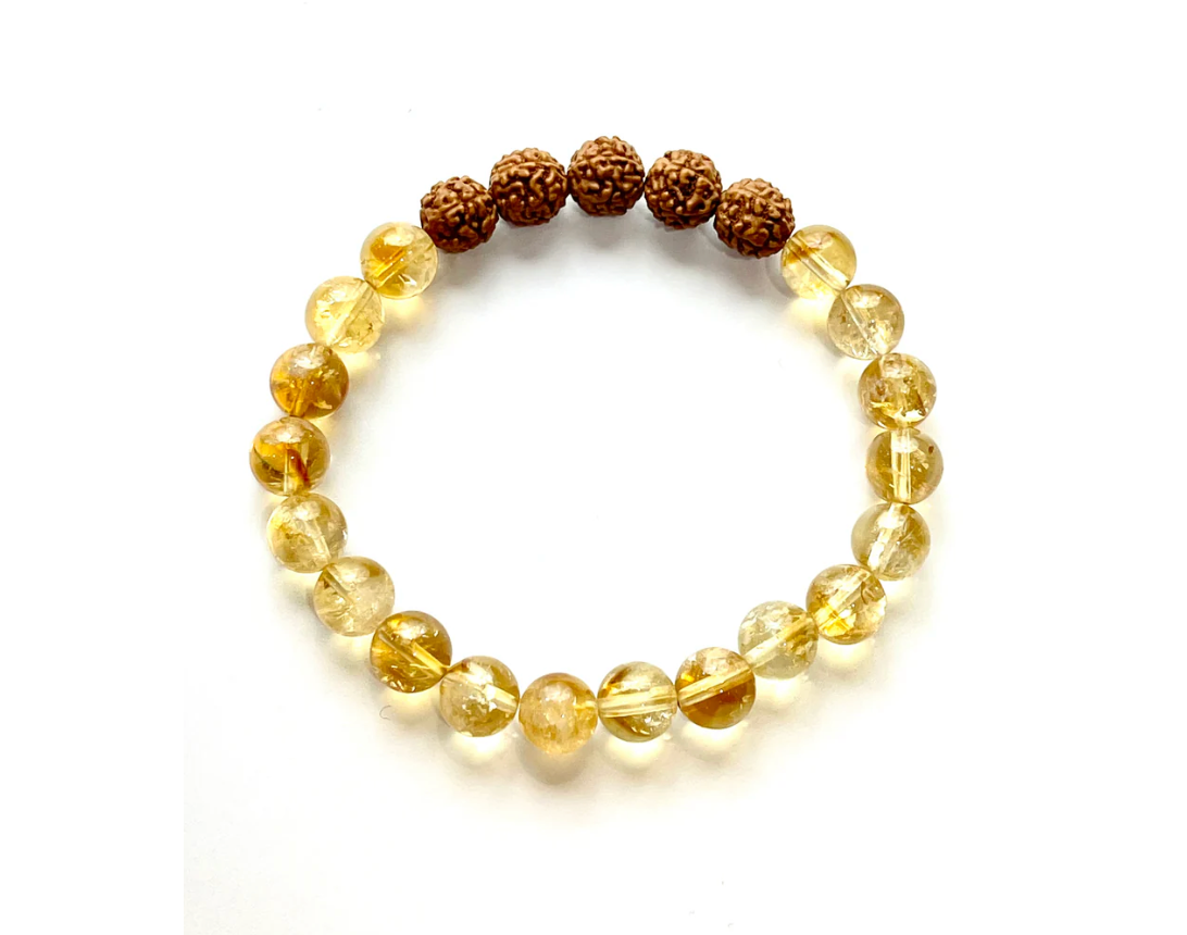 Citrine Bracelet With Rudraksha
