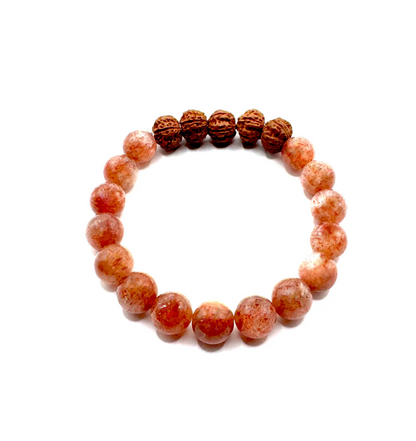 Sunstone Bracelet with Rudraksha Regular price
